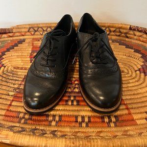 Aldo Black Leather Oxford Shoes